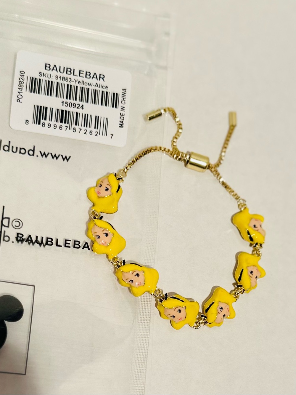 Baublebar NWT Disney Alice In Wonderland Repeating Faces Bracelet